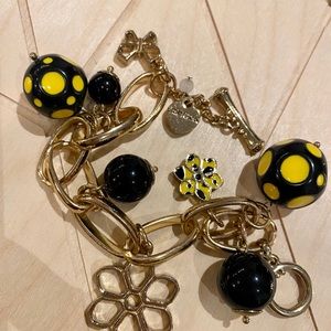 Black & Yellow Betsey Johnson Charm Bracelet